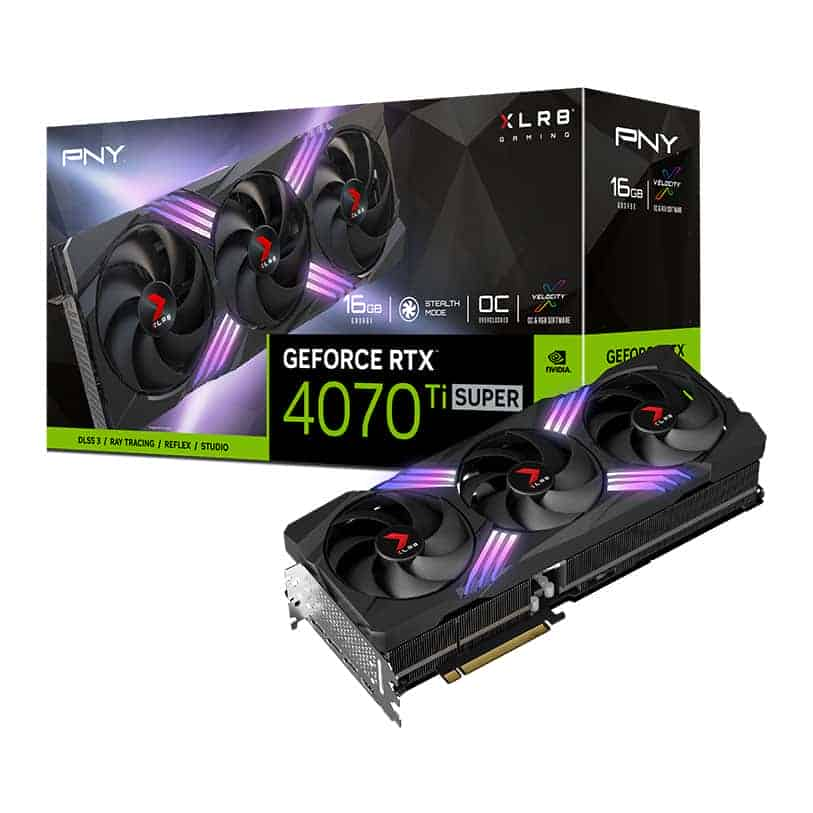 PNY NVIDIA GeForce RTX 4070 Ti SUPER 16GB XLR8 Gaming VERTO OC Ada Lovelace Graphics Card